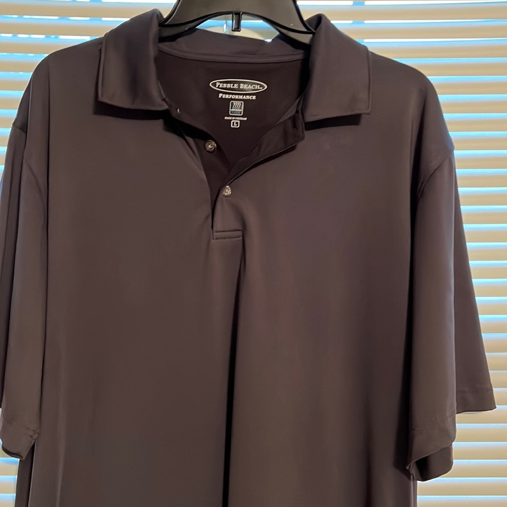 Pebble Beach Men’s Polo Shirt, Large, Gray